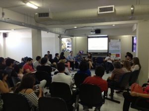 Participantes debatem sobre a instauração do Fórum Justiça Pará, no Centro Universitário do Pará (CESUPA)