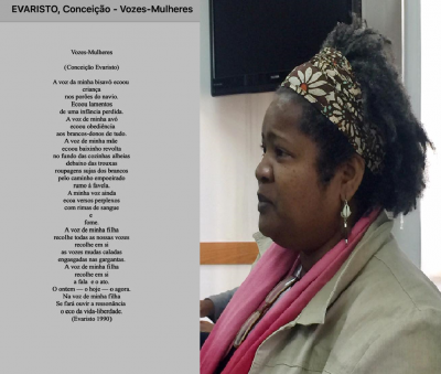 Vilma Reis, socióloga e Ouvidora da DP/BA, abre o workshop com a leitura do poema Vozes-Mulheres, de Conceição Evaristo.